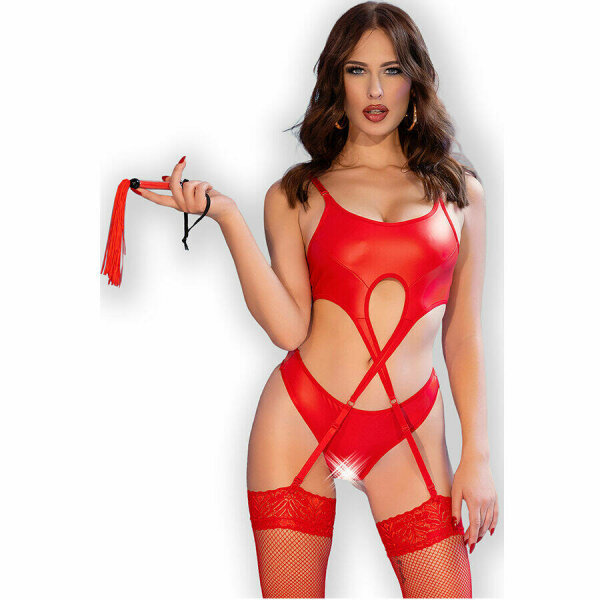 CHILIROSE - CR 4625 SET CUATRO PIEZAS CROTCHLESS ROJO