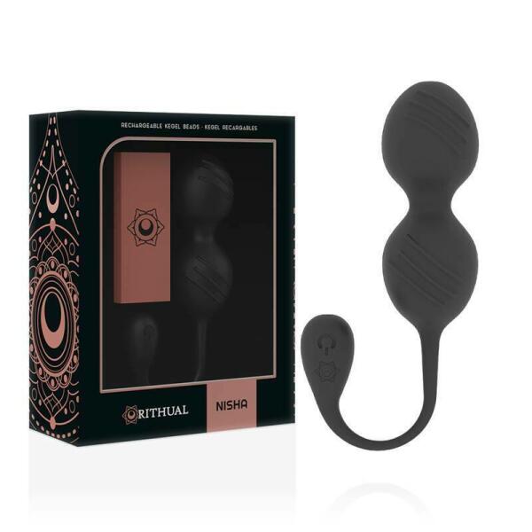 RITUAL NISHA BOLAS KEGEL RECARGABLES VIBRADORAS NEGRO