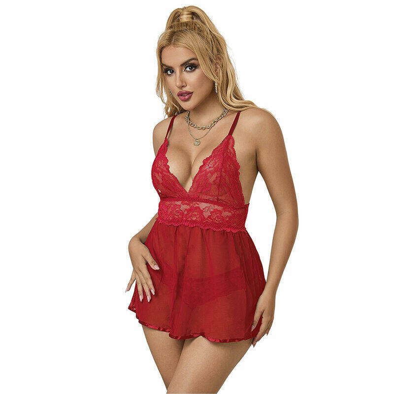 SUBBLIME - 953836 BABYDOLL APERTURA TRASERA + PANTIE ROJO S/M