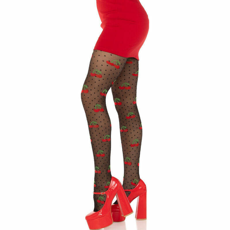 LEG AVENUE - MEDIAS LUNARES CEREZA NEGRO